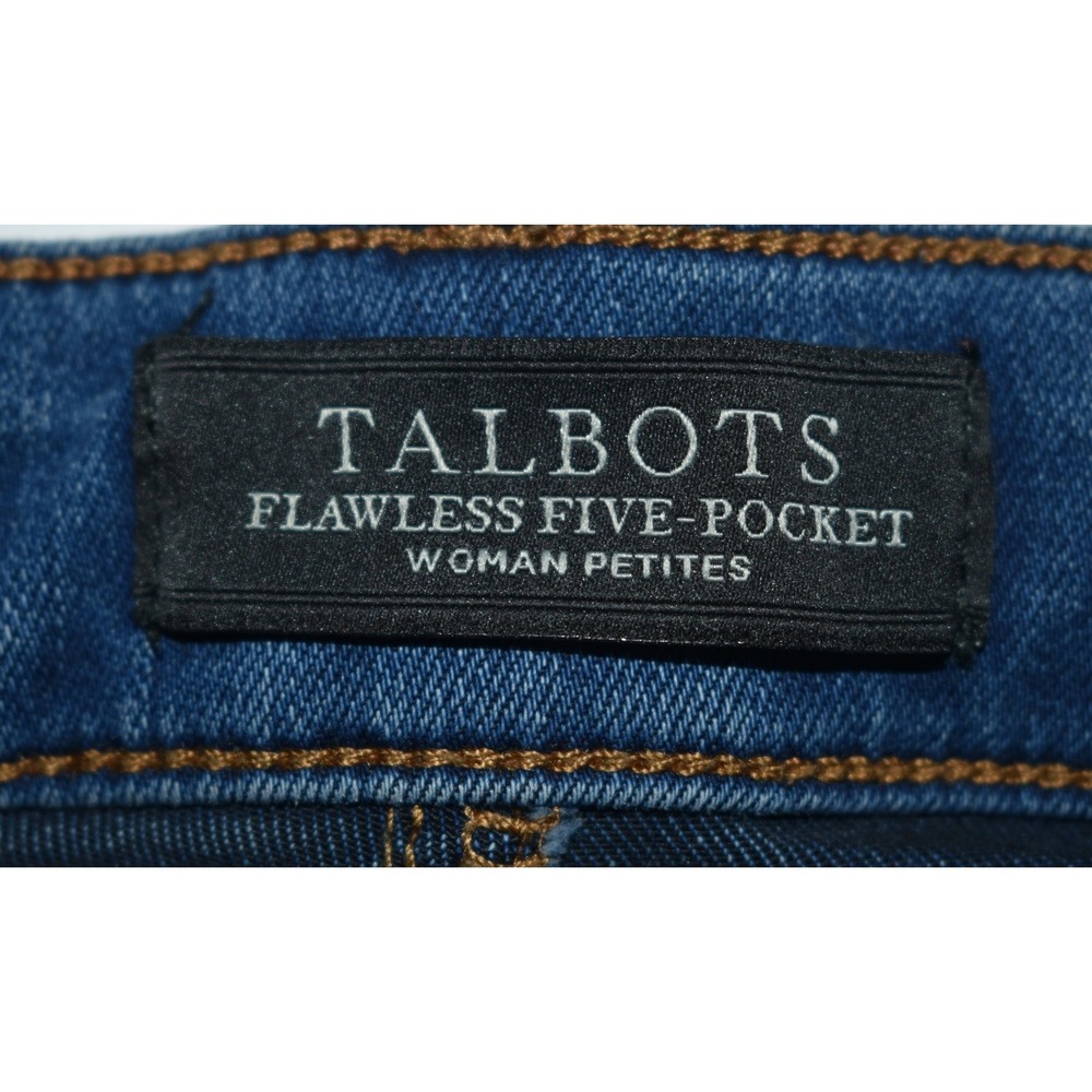 Talbots 22WP Flawless Five-Pocket Straight Leg Jeans Comfy Stretch Blue 5-Pkt - Picture 5 of 16